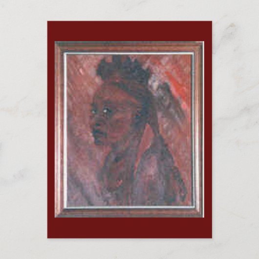 African Lady Portrait Art Postcard Postkarte (Vorderseite)