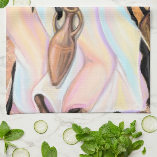 African Ladys Kitchen Towel - Art Style Malerei Geschirrtuch (Gefaltet)