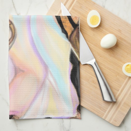 African Ladys Kitchen Towel - Art Style Malerei Geschirrtuch (Viertel Falte)