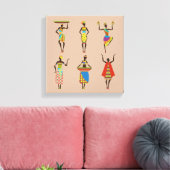 African Ladys Tribal Art bunt Mode Leinwanddruck (Insitu (Wohnzimmer))
