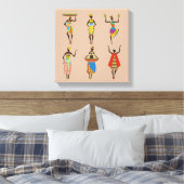 African Ladys Tribal Art bunt Mode Leinwanddruck (Insitu (Schlafzimmer))