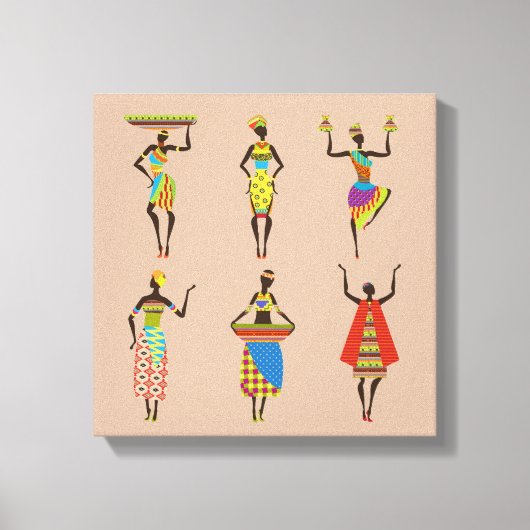 African Ladys Tribal Art bunt Mode Leinwanddruck (Vorderseite)