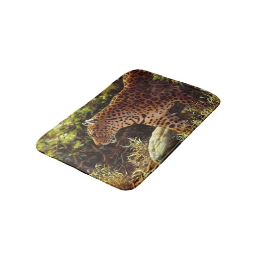 African Leopard Bathroom Mat Badematte (Schrägansicht)
