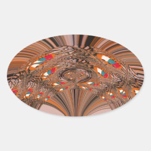 African Light Blond Kaleidoscope Art Print Design Ovaler Aufkleber