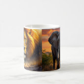 African Lion and Elephant Wildlife Mug Kaffeetasse (Mittel)