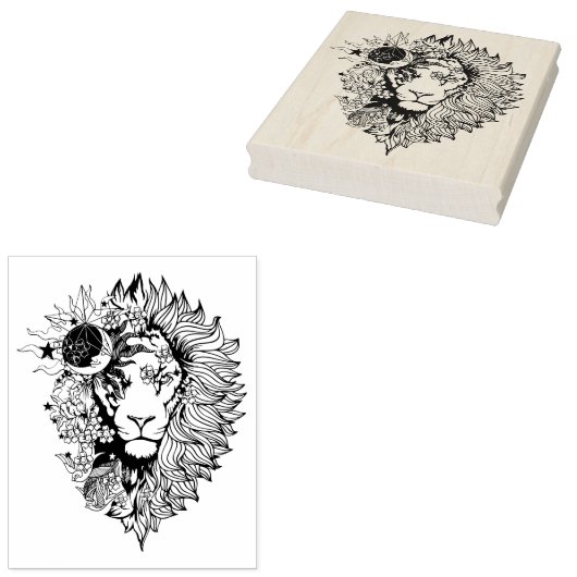 African Lion Animal Art Colour Page Gummistempel (Stempel)