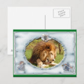 African Lion Christmas Postcard Feiertagspostkarte (Vorne/Hinten)