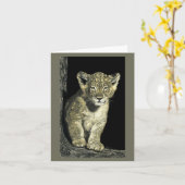 African Lion Cub Card - "Little King" Karte (Gelbe Blume)