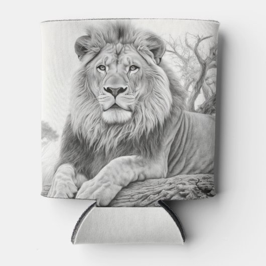 African Lion Pencil Drawing Dosenkühler (Vorderseite)
