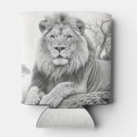 African Lion Pencil Drawing Dosenkühler (Rückseite)