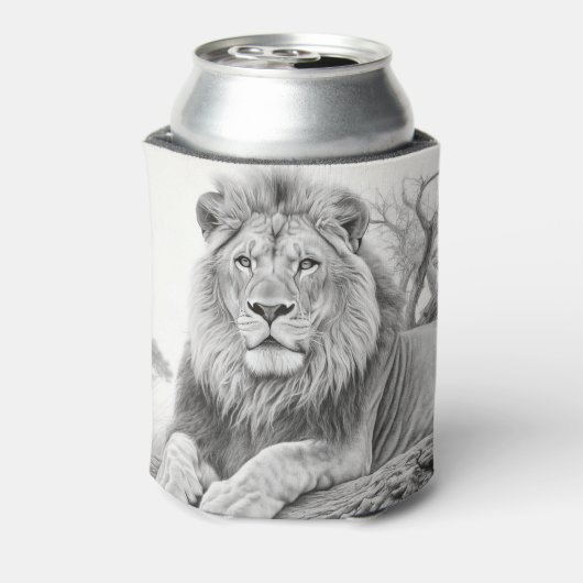 African Lion Pencil Drawing Dosenkühler (Kanne Rückseite)