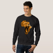 African Lion Roaring Safari Culture Africa Map Sweatshirt (Vorne ganz)