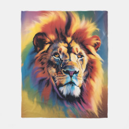 African Lion Safari Blanket - Rainbow Fleece