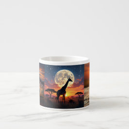 African Lion & Zebra Sunset Espresso Mug Espressotasse