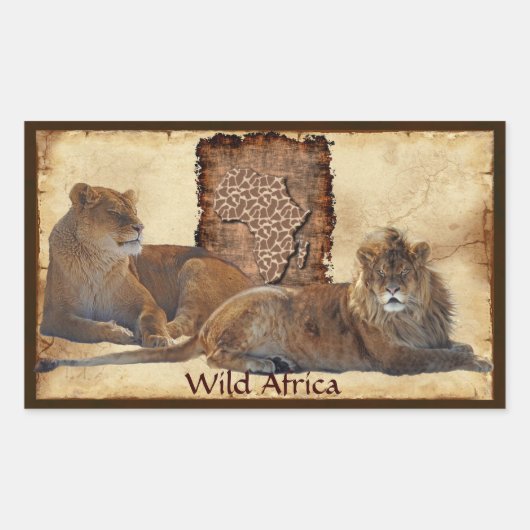 AFRICAN LIONS Big Five Map of Africa Stickers (Vorderseite)