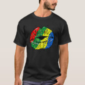 African Lips Africa Flag Black History Month Pride T-Shirt (Vorderseite)