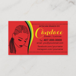African Loctician Hair Braider Salon Business Card Visitenkarte