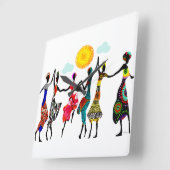 African Loise Dance Quadratische Wanduhr (Winkel)