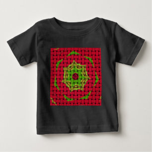 African Lovely Woven Red and Lemon Green Design Baby T-shirt
