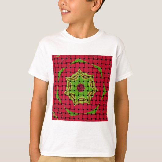 African Lovely Woven Red and Lemon Green Design T-Shirt (Vorderseite)