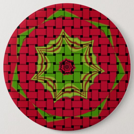 African Lovely Woven Red Design Button (Vorderseite)