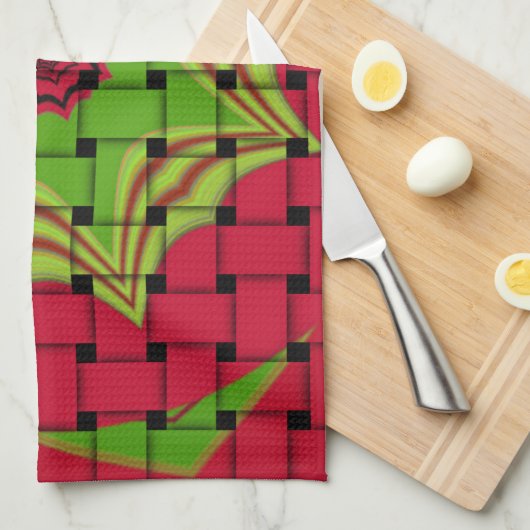 African Lovely Woven Red Design Küchentuch (Viertel Falte)