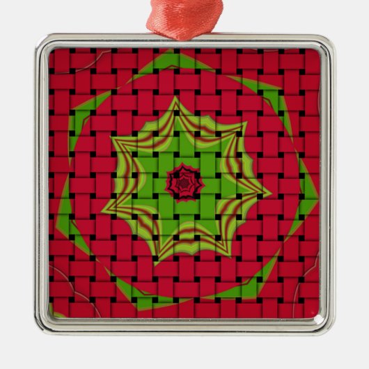 African Lovely Woven Red Design Ornament Aus Metall (Vorne)