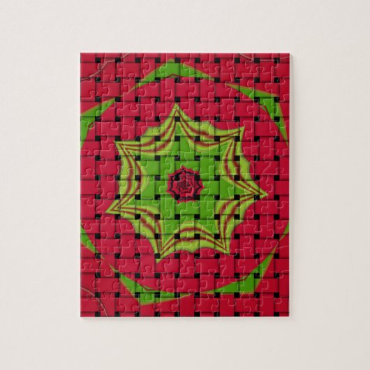 African Lovely Woven Red Design Puzzle (Vertikal)