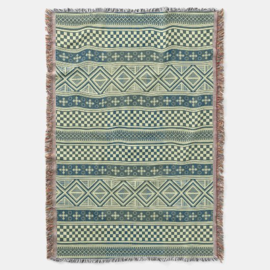African Mali Pattern Throw Blanket IX Decke (Vorderseite Vertikal)