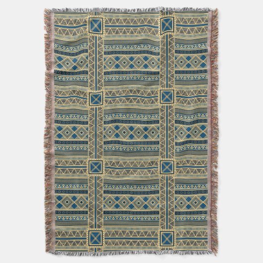 African Mali Pattern Throw Blanket VI Decke (Vorderseite Vertikal)