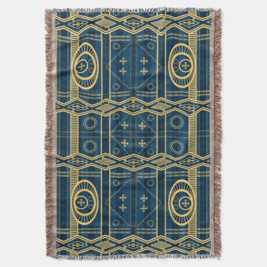 African Mali Pattern Throw Blanket VIII Decke (Vorderseite Vertikal)