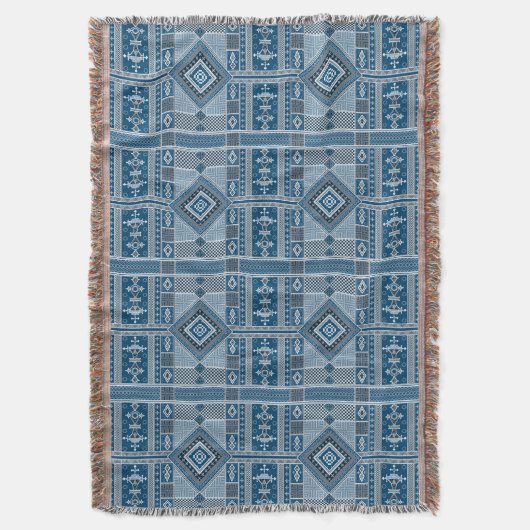 African Mali Pattern Throw Blanket X Decke (Vorderseite Vertikal)