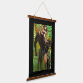 African Man Bathing Wandteppich Mit Holzrahmen (Gewinkelt)