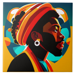 African Man Tile Fliese