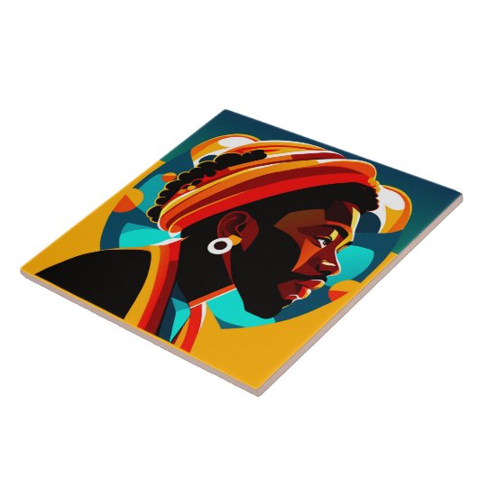 African Man Tile Fliese (Seite)