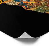 African Map Black Afro Pride Africa Poster (Ecke)