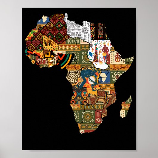 African Map Black Afro Pride Africa Poster (Vorne)