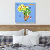 African Map with Flags Stretched Canvas Print Leinwanddruck (Insitu (Schlafzimmer))