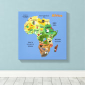 African Map with Flags Stretched Canvas Print Leinwanddruck (Insitu (Holzboden))