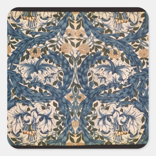 African Marigold' Design, 1876 Quadratischer Aufkleber (Vorderseite)