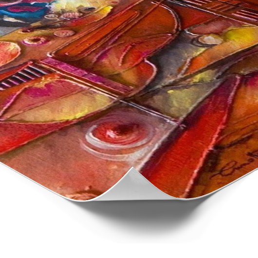 African Marketplace II Canvas Print Poster (Ecke)