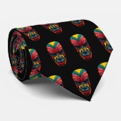 African Mask Necktie Krawatte (Gerollt)