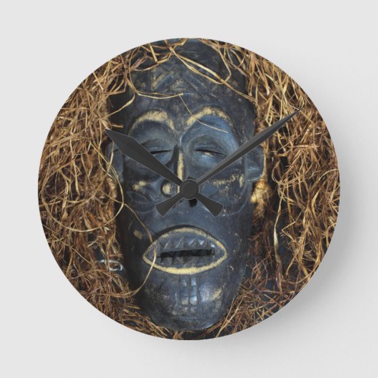 African mask runde wanduhr (Vorderseite)