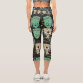African Masks V1 Capri Leggings (Rückseite)