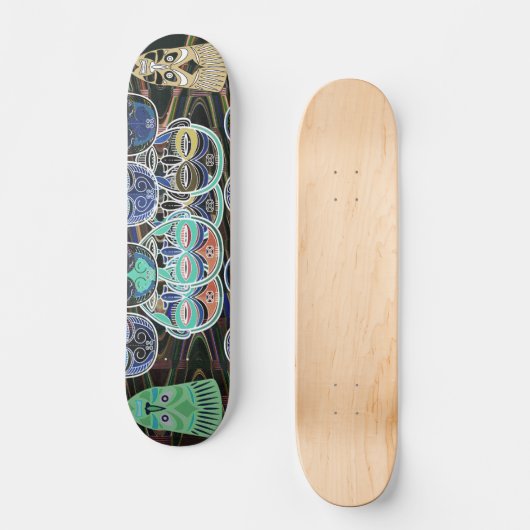African Masks V1 Skateboard (Vorderseite)