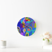 African Maximalist Landscape Map Runde Wanduhr (Zuhause)