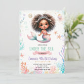 African Mermaid Birthday Invitation Einladung (Stehend Vorderseite)
