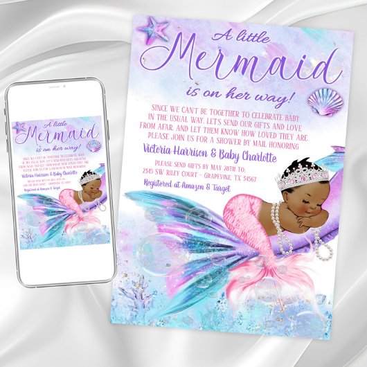 African Mermaid Long Distance Baby Showroom by Mai Einladung