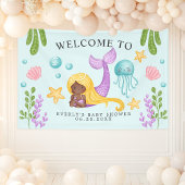 African Mermaid Ocean Baby Show Begrüßungsbanner Banner