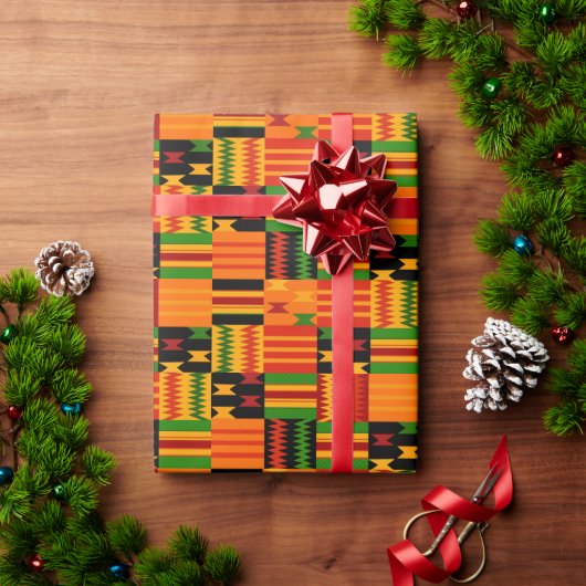 African Modern Kente Tribal Style Wrapping Paper Geschenkpapier (Feiertagsgeschenk)